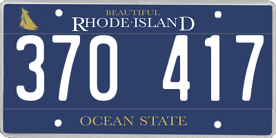 RI license plate 370417