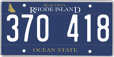 RI license plate 370418