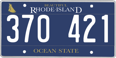 RI license plate 370421
