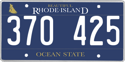 RI license plate 370425