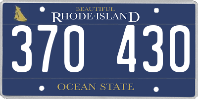 RI license plate 370430