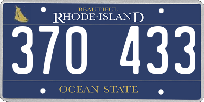 RI license plate 370433