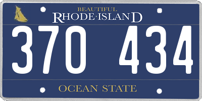RI license plate 370434