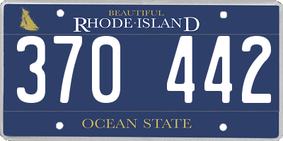 RI license plate 370442