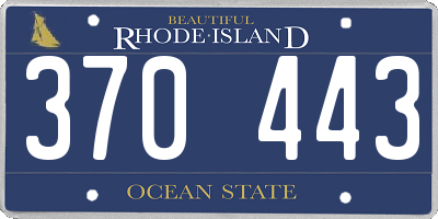 RI license plate 370443