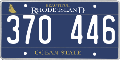 RI license plate 370446