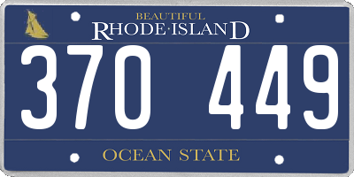 RI license plate 370449