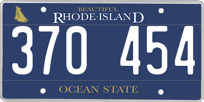 RI license plate 370454