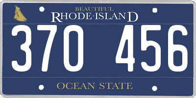 RI license plate 370456