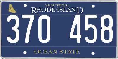 RI license plate 370458