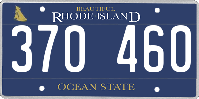 RI license plate 370460