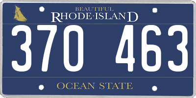 RI license plate 370463