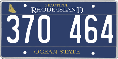 RI license plate 370464