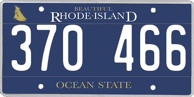RI license plate 370466