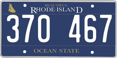 RI license plate 370467