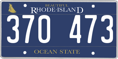 RI license plate 370473