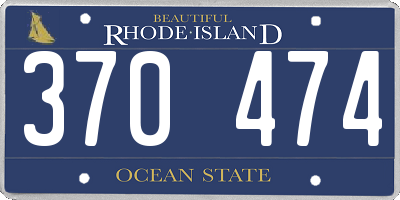 RI license plate 370474