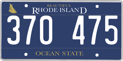 RI license plate 370475