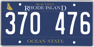 RI license plate 370476