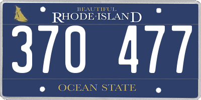 RI license plate 370477