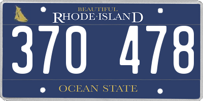RI license plate 370478