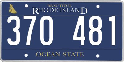 RI license plate 370481