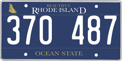 RI license plate 370487