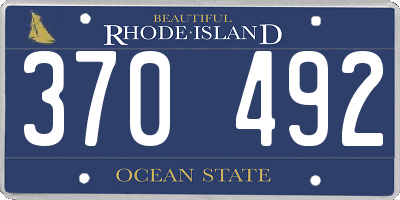 RI license plate 370492