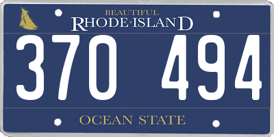 RI license plate 370494