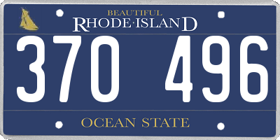 RI license plate 370496