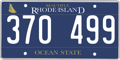 RI license plate 370499