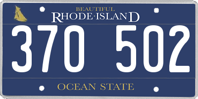 RI license plate 370502