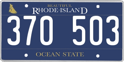 RI license plate 370503