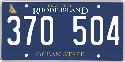 RI license plate 370504