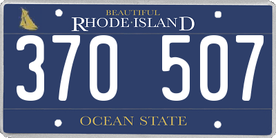 RI license plate 370507