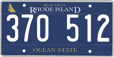 RI license plate 370512
