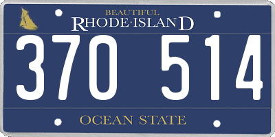 RI license plate 370514
