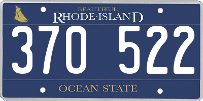 RI license plate 370522