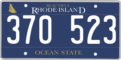 RI license plate 370523