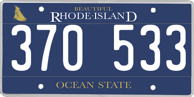 RI license plate 370533