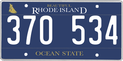 RI license plate 370534