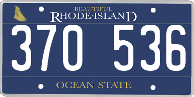 RI license plate 370536