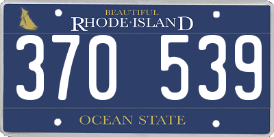 RI license plate 370539