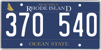 RI license plate 370540