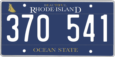 RI license plate 370541