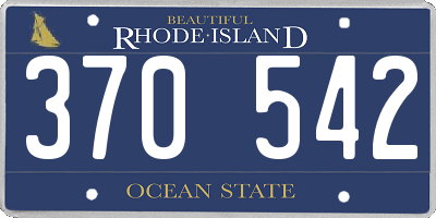 RI license plate 370542