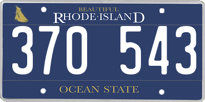 RI license plate 370543