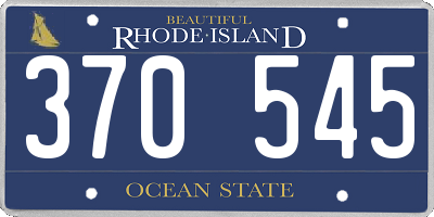 RI license plate 370545