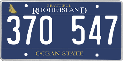 RI license plate 370547
