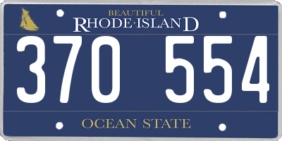 RI license plate 370554